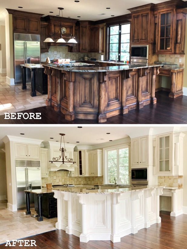before after kitchen painting