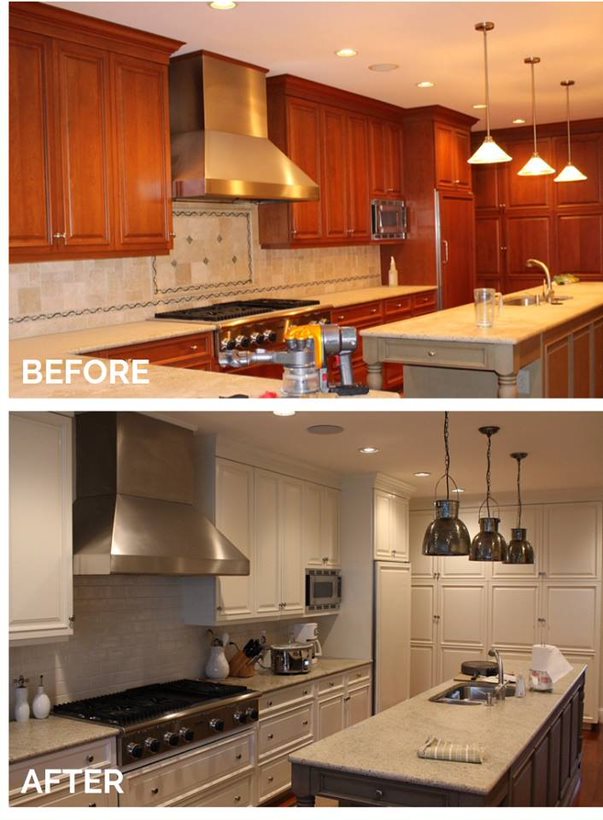 before after kitchen painting
